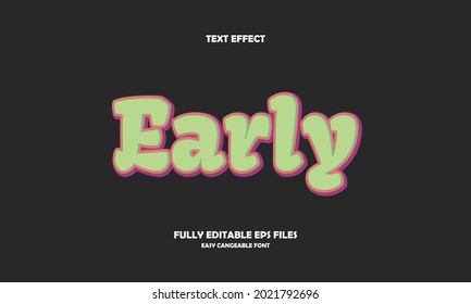 early text effect vector illustration