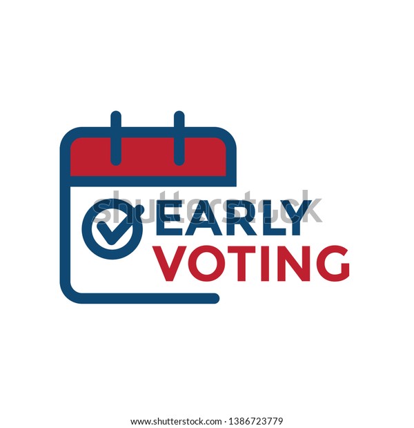 Early Voting Icon with Vote, Icon, &\
Patriotic Symbolism and\
Colors