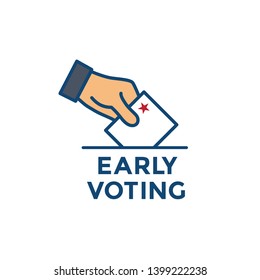 Early Voting Icon W Vote, Icon, And Patriotic Symbolism And Colors