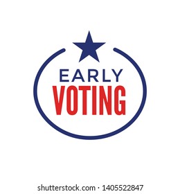 Early Voting Icon W Vote, Icon, And Patriotic Symbolism And Colors