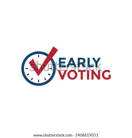 Early Voting Icon w Vote, Icon, and Patriotic Symbolism and Colors