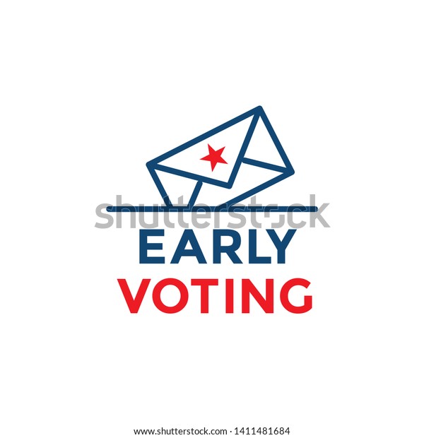 Early Voting Icon w Vote, Icon, and Patriotic\
Symbolism and Colors