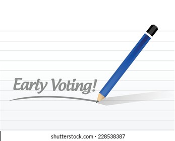 early voting message illustration design over a white background