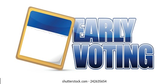 Early Voting Sign And Calendar Illustration Design Over A White Background