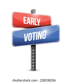 Early Voting Sign Illustration Design Over A White Background