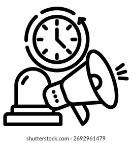 ícone da web do sistema de aviso antecipado no estilo de estrutura de tópicos