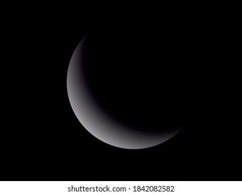 early or young moon in vector