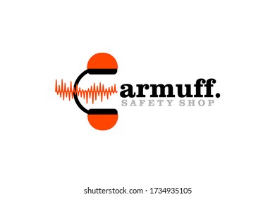 earmuff company trade logo for safety equipment shop sales