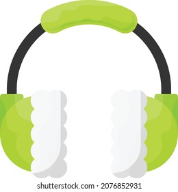 Concepto de Earmuff, diseño de iconos de color del vector de protección auditiva, símbolo de actividades de la temporada de invierno, signo del tiempo más frío, nieve y espuma Ilustración de material de espuma