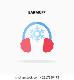 Earmuff flach Symbol. Vektorgrafik auf weißem Hintergrund. Kann für digitale Produkte, Präsentation, UI und viele mehr verwendet werden.