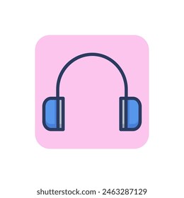 Ohrmuschel-Gehörschutzgerätezeilen-Symbol. Ohr, Headset, Outline-Zeichen. Arbeitsschutz-Konzept. Vektorillustration für Webdesign und App