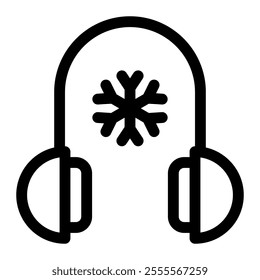 Earmuff icon with simple and line style