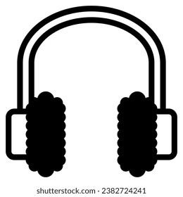 Earmuff icon in solid line style. Suitable for logo, web, graphic design, illustration, sticker, books, etc.