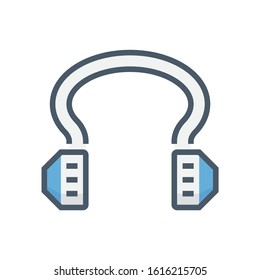 Earmuff vector icon. That workwear, safety tool or personal protective equipment(PPE) for safe, healthy of construction industrial worker. For reduction sound or protection or hear from noise. 64x64px