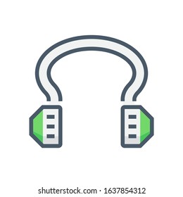 Earmuff vector icon. That workwear, safety tool or personal protective equipment(PPE) for safe, healthy of construction industrial worker. For reduction sound or protection or hear from noise. 64x64px
