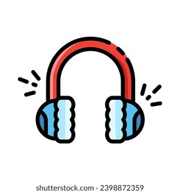 Earmuff winter icon color flat style vector illustration. perfect for website, blog, logo, graphic design, social media, mobile app, vector illustration