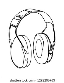 earmuffs contour vector illustration isolated