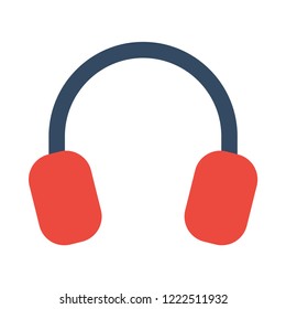 Earmuffs flat icon. You can be used earmuffs icon for several purposes like: websites, UI, UX, print templates, presentation templates, promotional materials, info-graphics, web and mobile phone apps.