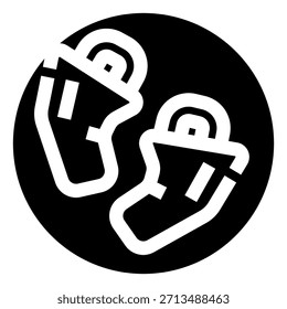Placa de protetores auriculares representando equipamentos de proteção individual - epi - para segurança auditiva, protegendo os ouvidos de ruídos altos em ambientes industriais ou de construção