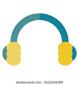Earmuffs icon in Color Fill. Flat style. Isolated on white Background
