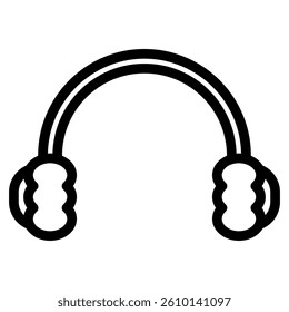 Earmuffs icon in line art. outline style. Isolated on white Background