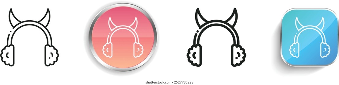 earmuffs icon. Thin Linear, Regular and Button Style Design Isolated On White Background