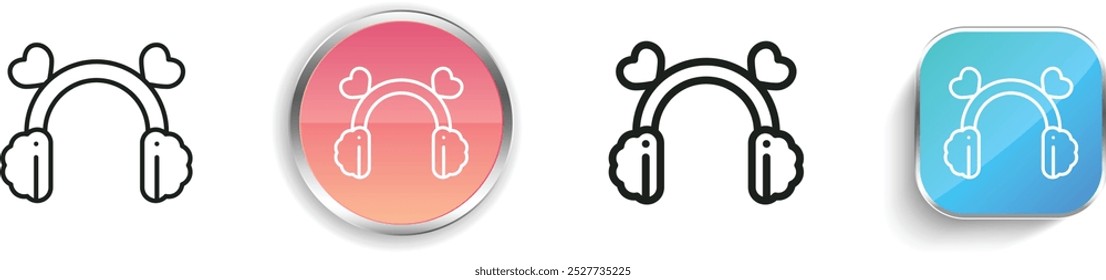 earmuffs icon. Thin Linear, Regular and Button Style Design Isolated On White Background