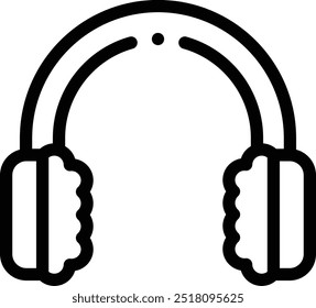 Icono de orejeras. Diseño De Estilo Lineal Delgado Aislado Sobre Fondo Blanco