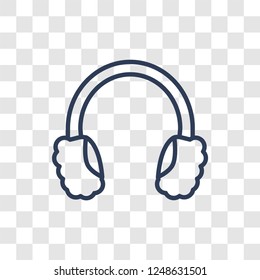 Earmuffs icon. Trendy linear Earmuffs logo concept on transparent background from Winter collection