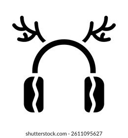 earmuffs icon vector design - high quality glyph style