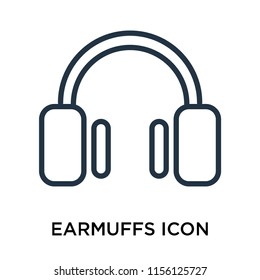 Earmuffs icon vector isolated on white background, Earmuffs transparent sign , line symbol or linear element design in outline style