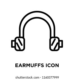 Earmuffs icon vector isolated on white background, Earmuffs transparent sign , linear symbol and stroke design elements in outline style