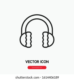 Earmuffs icon vector. Earmuffs symbol. Linear style sign for mobile concept and web design. Earmuffs symbol illustration. Pixel vector graphics - Vector.