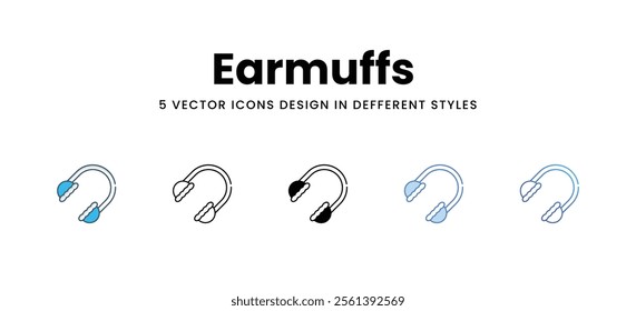 Earmuffs icons in different style vector stock illustration