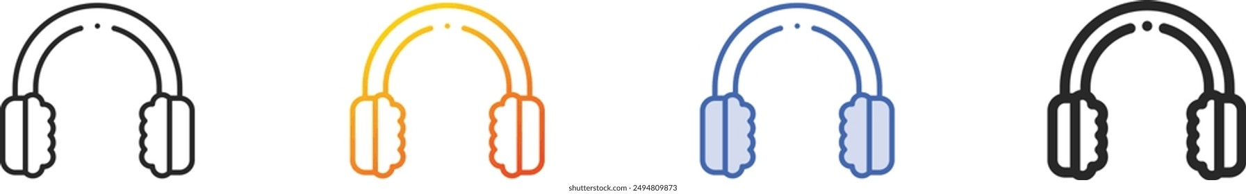 earmuffs icon.Thin Linear, Gradient, Blue Stroke and bold Style Design Isolated On White Background