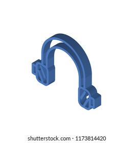Earmuffs isometric left top view 3D icon
