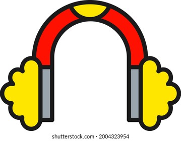 Earmuffs Line Filled Vector Icon Design
