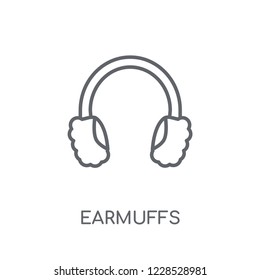 Earmuffs linear icon. Modern outline Earmuffs logo concept on white background from Winter collection. Suitable for use on web apps, mobile apps and print media.