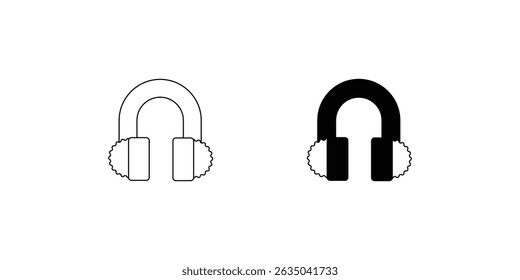 Earmuffs definir ícone com fundo branco vetor ilustração stock