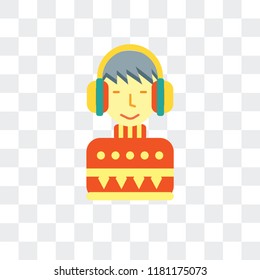 Earmuffs vector icon isolated on transparent background, Earmuffs logo concept