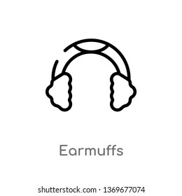 earmuffs vector line icon. Simple element illustration. earmuffs outline icon from winter concept. Can be used for web and mobile