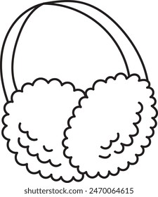 Earmuffs Winter Accessory Outline Vector Illustration