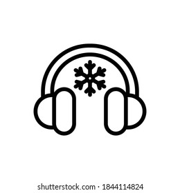 Earmuffs (Winter) icon outline vector. Isolated on white background