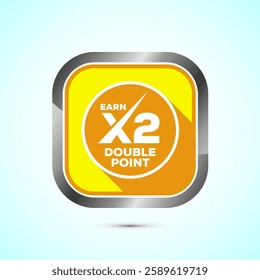 Earn double points promotion icon design with modern look and feel suitable for ecommerce