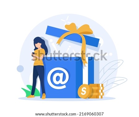 Earn loyalty program points, get online reward and gifts. Get loyalty card and customer service business concept