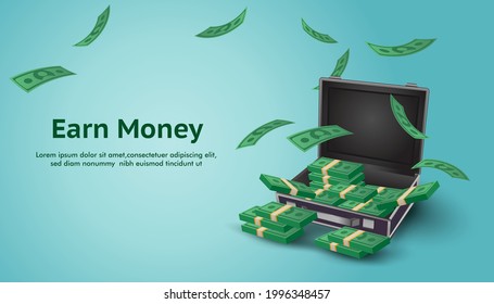 Earn money background. increase financial investment.