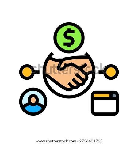 earn money color icon vector. earn money sign. isolated symbol illustration