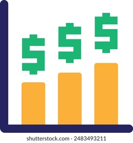 Earn Money Finance Icon Vector Flat Illustration