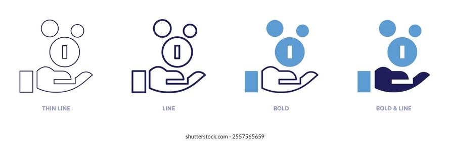 Earn money icon in 4 different styles. Thin Line, Line, Bold, and Bold Line. Duotone style. Editable stroke.