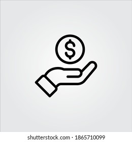 
Earn money icon vector. Money in hand sign